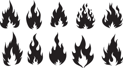 set of fire flames