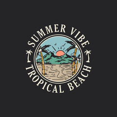 Summer Vibe Tropical Beach summer nature graphic print tee
