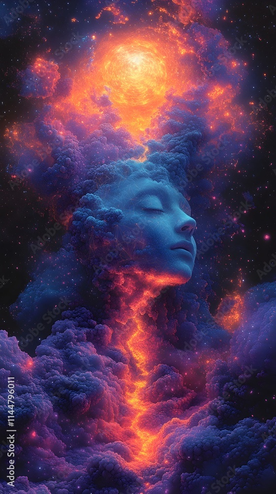 Poster surreal digital dreamscape with morphing shapes kaleidoscopic patterns and a sense of boundless imag