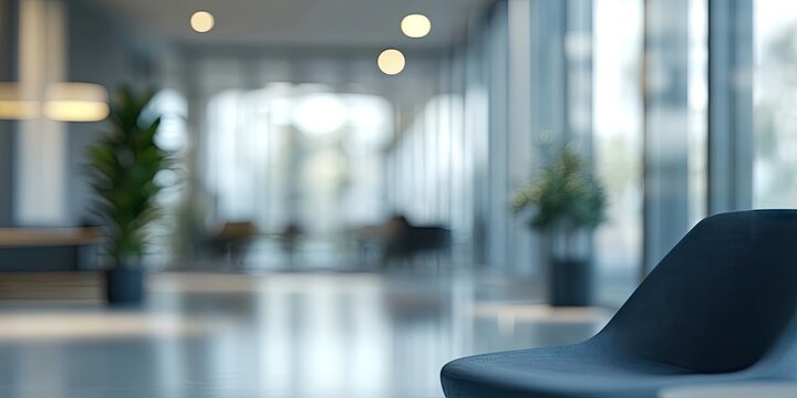 Out of focus background in front of a corporate structure, conveying a business oriented theme. The scene emphasizes an office environment with a professional feel.