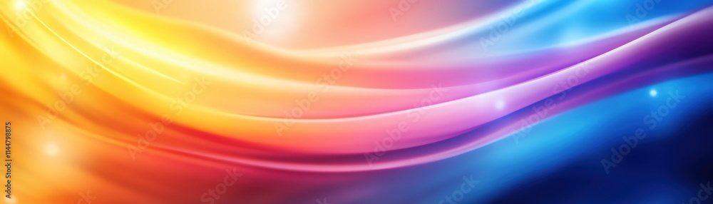 Poster a vibrant abstract wave design featuring colorful gradients and smooth lines.