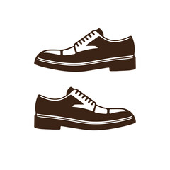 Shoes vector illustration  icon, men's shoe black and white outline