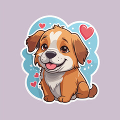 Cute dog sticker