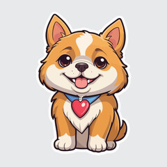 Cute dog sticker