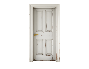 white wooden door