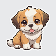 Fototapeta premium Cute dog sticker