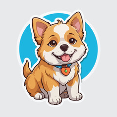 Cute dog sticker