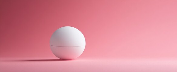 A white alarm clock appears to be floating against a pink background