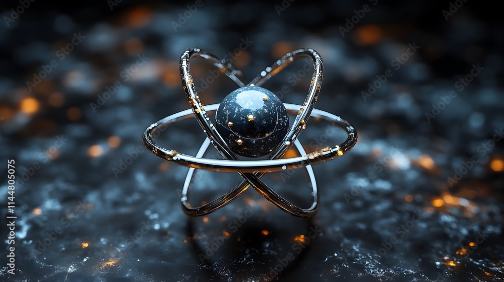 Poster detailed 3d cross sectional visualization of the intricate structure and subatomic composition of a 