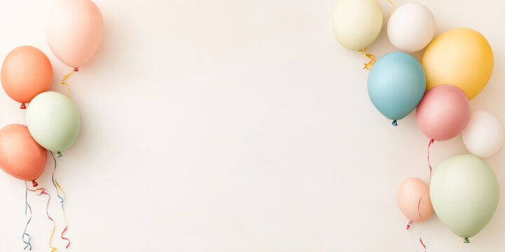 A dazzling collection of colorful balloons is arrayed against a neutral background, perfect for a festive party atmosphere or decorated celebration setting.