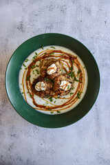 aubergine meatballs. vegetarian meatballs with vegetable cream. homemade recipe