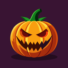 Jack-o’-Lantern with a Glowing Expression Spooky and Festive Halloween Pumpkin Art