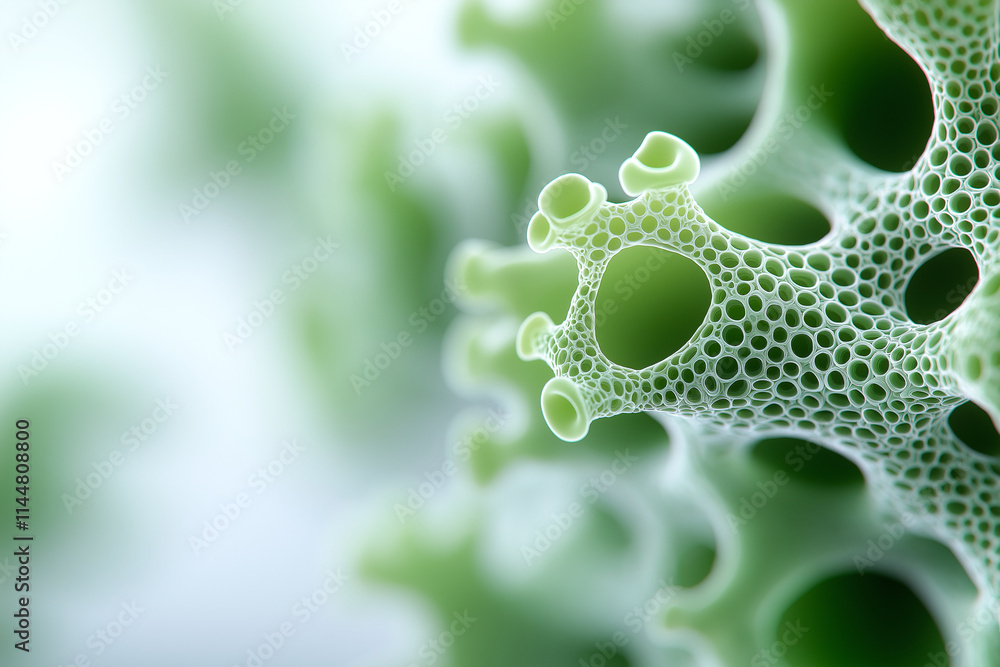 Poster close up of green algae showcasing intricate textures and patterns, highlighting beauty of nature mi