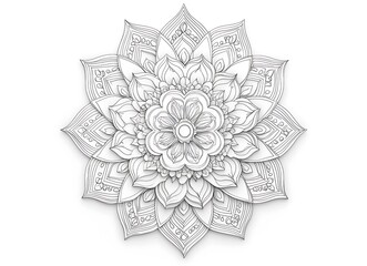 Scandinavian-style living room interior with a grey sofa, coffee table, and shelves on a white wall background