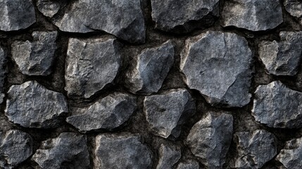 Seamless gray stone wall creates a textured background perfect for various designs. This seamless gray stone wall offers ample copy space for creative use.