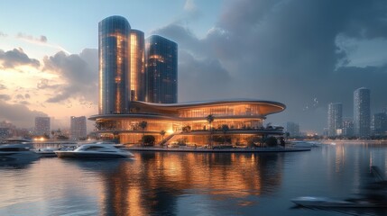 Transportation architecture metropolis waterfront.