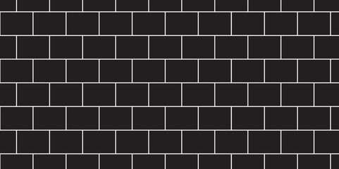 Abstract black wall brick floor and construction, exterior home, kitchen background with squares texture.