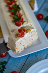 tuna and asparagus pudding. homemade recipe
