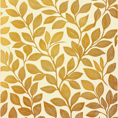 Golden Leaf Pattern: A delicate and intricate pattern of gold-toned leaves on a soft off-white background. This elegant floral design is perfect for adding a touch of sophistication to any project. 
