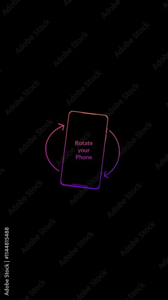 Aufkleber rotate your phone to landscape orientation. rotate your device from vertical to horizontal. outline 