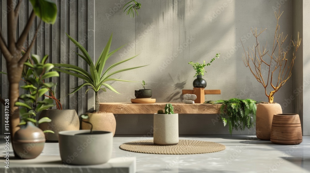 Wall mural Explore Modern Indoor Plant Decor that embodies a Natural Aesthetic for any space