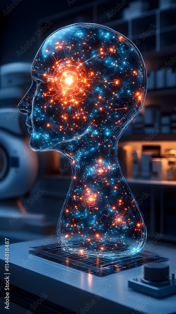 Poster detailed 3d representation of a technetium atom showcasing its electron and applications in medical 