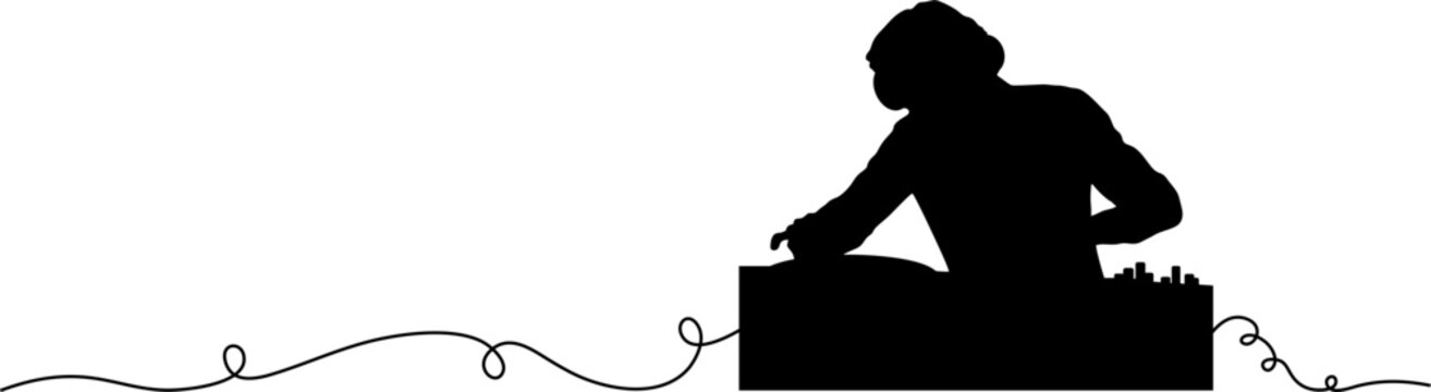 recommend clip art: DJ silhouette lineart