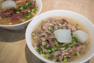 Taiwanese hot beef noodle soup cuisine