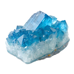 Obraz premium Blue Crystal Cluster with Clear Quartz isolated on transparent background cutout, Png, Cutout
