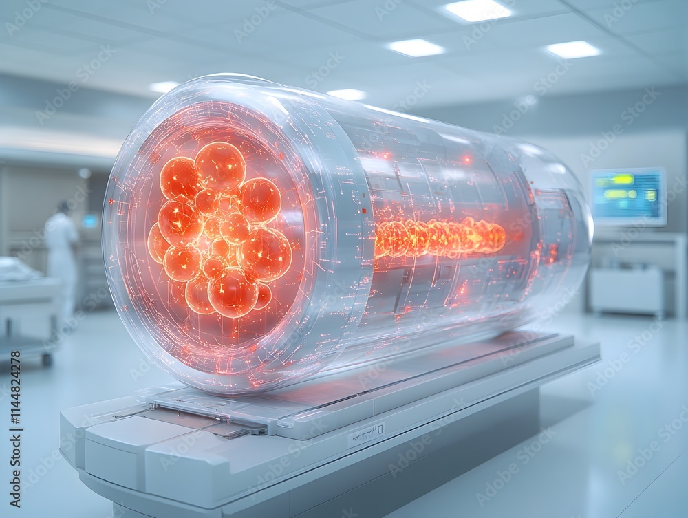 Poster detailed 3d visualization of a technetium atom highlighting its intricate electron shell and orbital