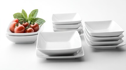 A collection of dishes designed for business people, ideal for professional settings. This versatile dish set provides a refined touch, complementing a sophisticated dining experience.