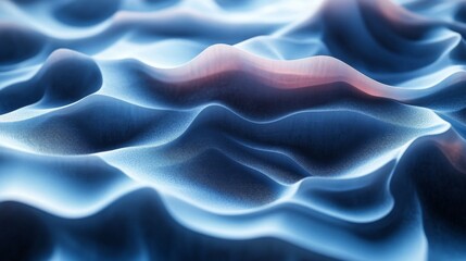 Fototapeta premium Abstract Blue Wavy 3D Render:Digital Art Background