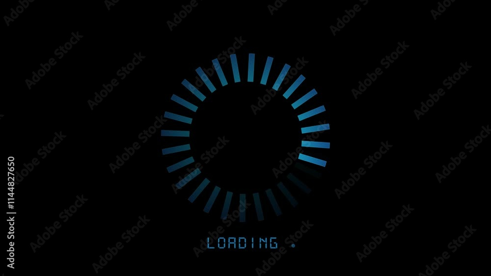 Poster minimalist loading icon on a black background. digital patience, anticipation, software lording proc