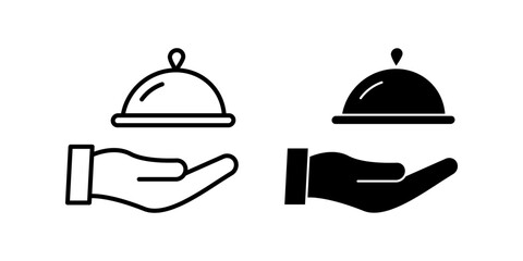 Platter Icon set. Symbol isolated white background. vector illustration. color editable.