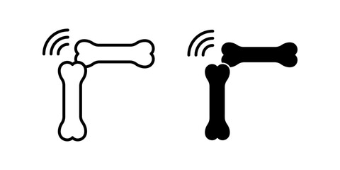 bone Icon set. Symbol isolated white background. vector illustration. color editable.