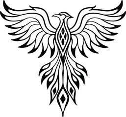 Elegant Tribal Phoenix Design.