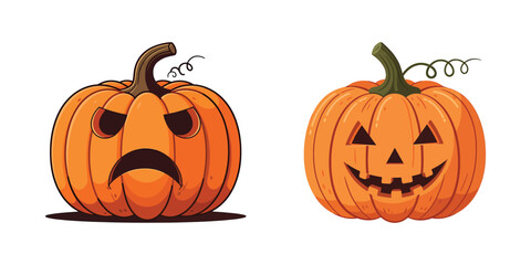 Halloween pumpkin smile ghost vector design illustration