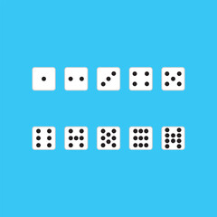 Ten dices isolated design. Ten dice design set.