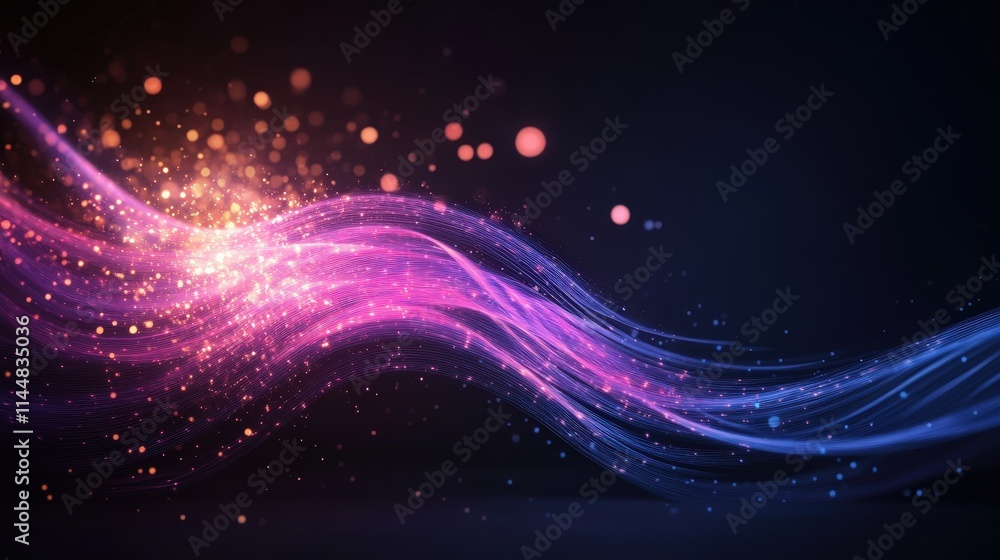 Poster dynamic abstract art of a glowing global map virtual space digital design futuristic environment per