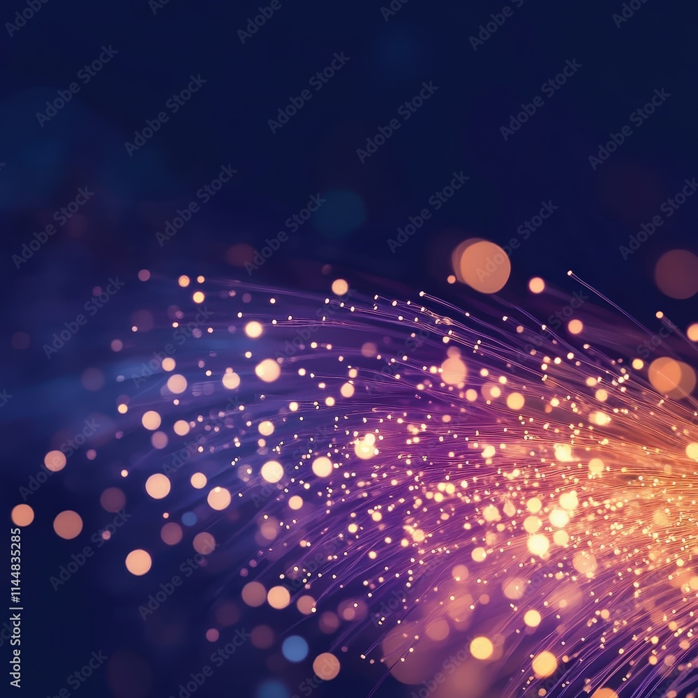 Poster dynamic fiber optic cables intertwining in abstract composition digital environment high-tech perspe