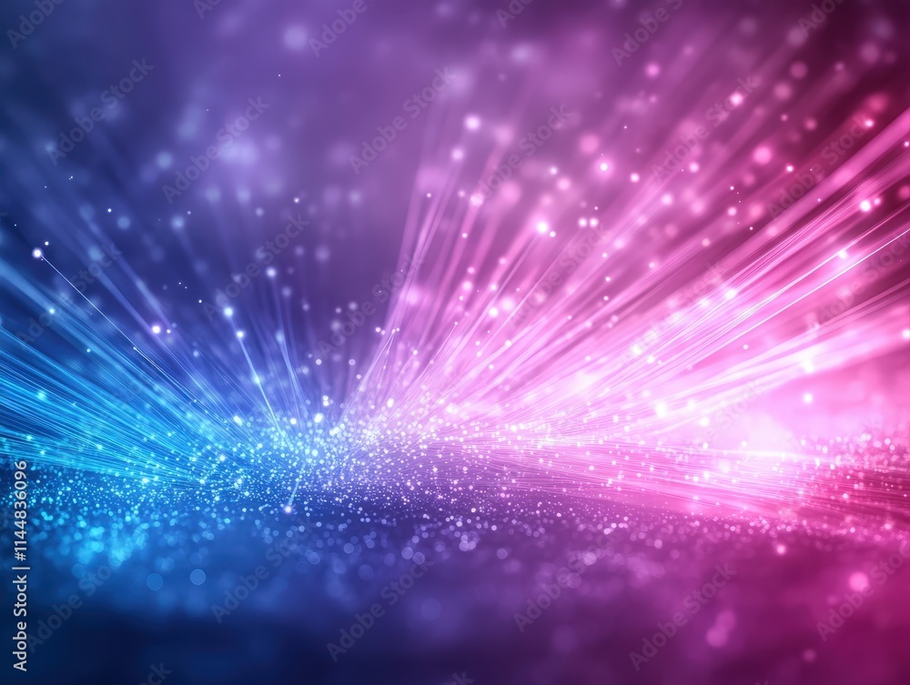 Poster dynamic fiber optic network visualization digital space abstract art technology environment wide ang