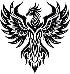 Fototapeta premium Elegant Tribal Phoenix Design.