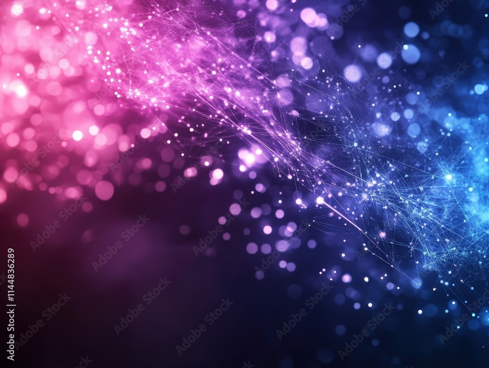 Poster dynamic fiber optic network visualization abstract digital art technology futuristic environment col