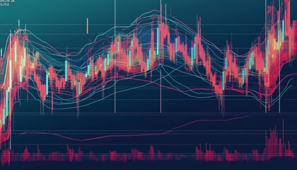 Obraz premium Financial Chart With Uptrend Line Graph Showing Bull Market Growth On Cyan Background