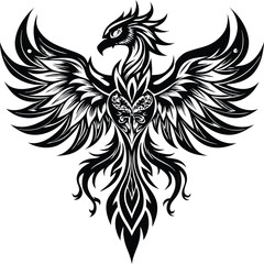 Fototapeta premium Elegant Tribal Phoenix Design.