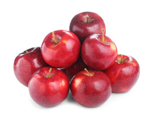 Fresh ripe red apples isolated on white