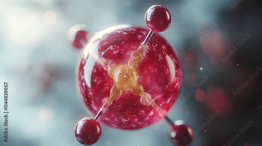 Poster highly detailed and precise 3d representation of a technetium atom