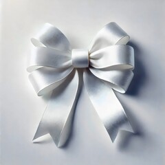 White ribbon bow.