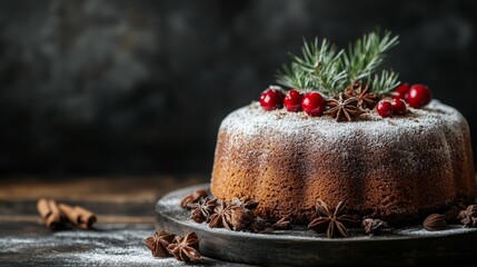Ginger Spice Cake WIth Copy Space