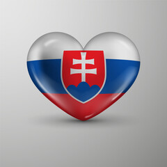 Obraz premium 3d heart background with flag of Slovakia. An element of impact for the use you want to make of it.